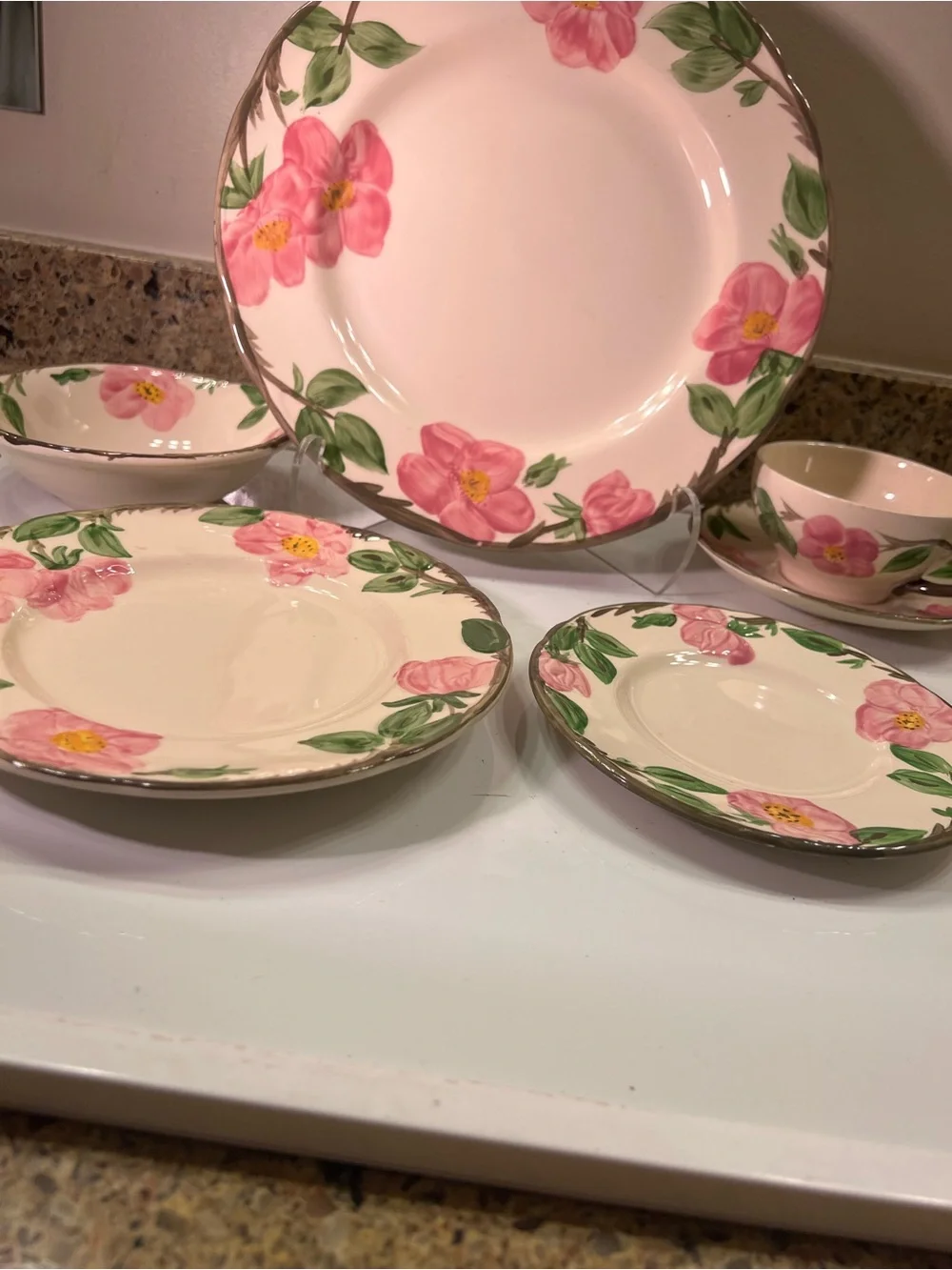6 pc Franciscan Desert Rose Dinner Setting HandPainted (10 sets available)